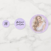 Lavender Glitter Sweet 16 Foto Sparkle Confetti (Voorkanten)
