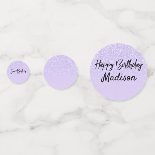 Lavender Glitter Sweet 16 Foto Sparkle Confetti (Achterkanten)