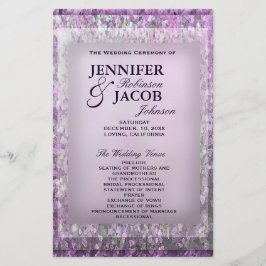 Lavender Glitter Wedding Programme