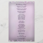 Lavender Glitter Wedding Programme (Achterkant)