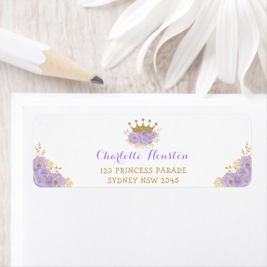 Lavender Gold Crown Princess Royal Floral Etiket (Insitu)