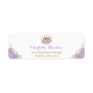 Lavender Gold Crown Princess Royal Floral Etiket
