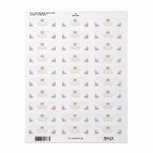 Lavender Gold Crown Princess Royal Floral Etiket (Full Sheet)