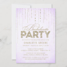 Lavender & Gold Glitter Kijk Bachelorette Party