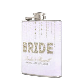 Lavender & Gold Glitter Let Bride Flask Heupfles (Links)