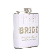 Lavender & Gold Glitter Let Bride Flask Heupfles (Rechts)