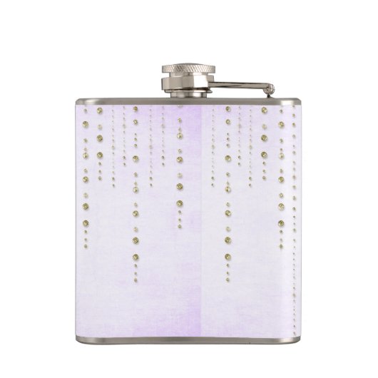 Lavender & Gold Glitter Let Bride Flask Heupfles (Achterkant)