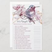 Lavender & Gold Hummingbird Let's Mingle Game (Voorkant / Achterkant)