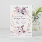 Lavender & Gold Hummingbird Met Vrijgezellenfeest  Kaart (Staand voorkant)