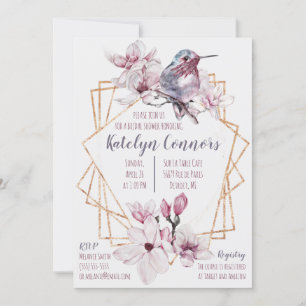 Lavender & Gold Hummingbird Met Vrijgezellenfeest  Kaart
