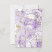 lavender gold ink vloeibare marmer bruiloft uitnod kaart (Achterkant)