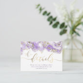 lavender gold ink Wedding Website Kaart (Staand voorkant)