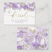 lavender gold ink Wedding Website Kaart (Voorkant / Achterkant)