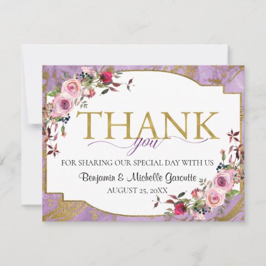 Lavender Gold Marble Floral (Voorkant)