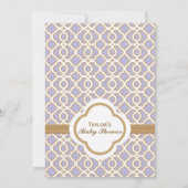 Lavender Gold Moroccan Baby Shower-uitnodigingen Kaart (Achterkant)