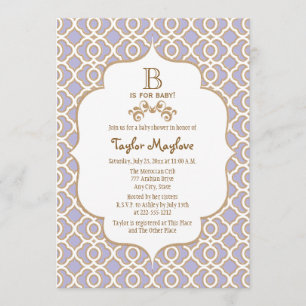 Lavender Gold Moroccan Baby Shower-uitnodigingen Kaart