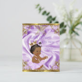 Lavender Gold Princess Baby shower Ethnic Girl Kaart (Staand voorkant)