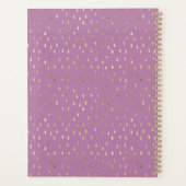 Lavender Gold Raindrop Modern Trendy Monogram Planner (Achterkant)