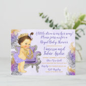 Lavender Gold Silver Waterverf Baby shower Kaart (Staand voorkant)
