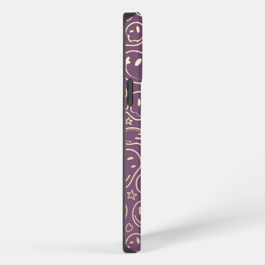 Lavender Gold Smile glimlachend gezichtspatroon Mo iPhone Hoesje (Rechterkant)