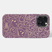 Lavender Gold Smile glimlachend gezichtspatroon Mo iPhone Hoesje (Achterkant horizontaal)