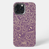 Lavender Gold Smile glimlachend gezichtspatroon Mo iPhone Hoesje (Achterkant)
