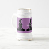 Lavender & Gold Stein - Beer Yoga Stein Bierpul (Voorkant links)