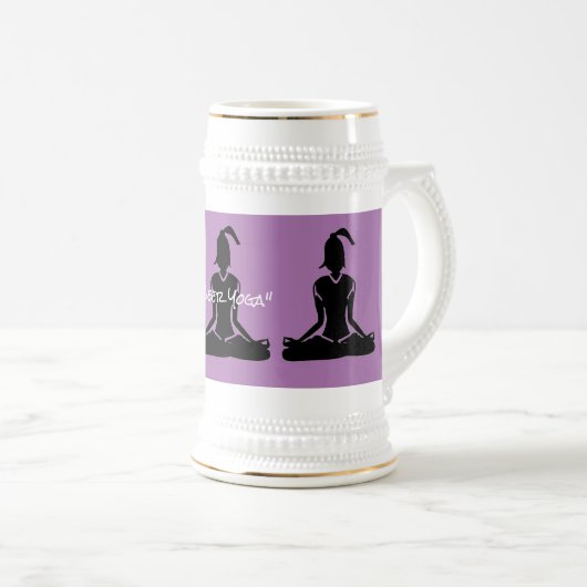 Lavender & Gold Stein - Beer Yoga Stein Bierpul (Voorkant rechts)
