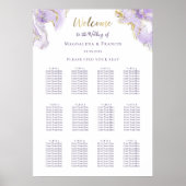 lavender gold vloeibare marmer bruiloft poster (Voorkant)