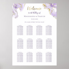 lavender gold vloeibare marmer bruiloft poster
