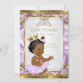 Lavender Gold White Princess Baby shower Ethnic Kaart (Voorkant)