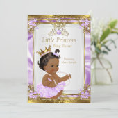 Lavender Gold White Princess Baby shower Ethnic Kaart (Staand voorkant)