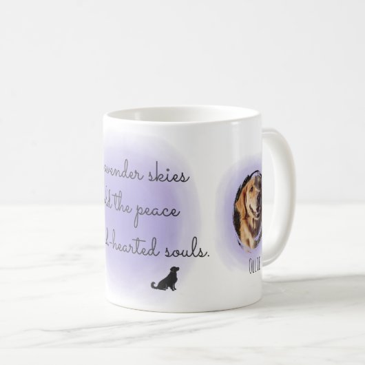 Lavender Golden Retriever Custom Mug with Name Koffiemok (Voorkant rechts)