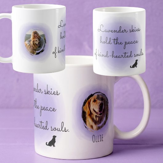 Lavender Golden Retriever Custom Mug with Name Koffiemok