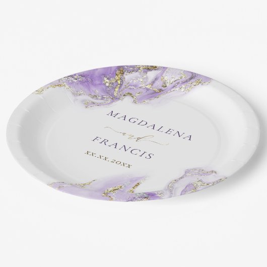 lavender gouden inkt marmer - bord voor bruiloft (Gekanteld)