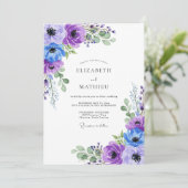 Lavender Graceful Spring Wedding Kaart (Staand voorkant)