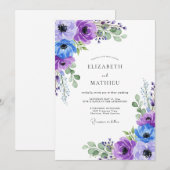Lavender Graceful Spring Wedding Kaart (Voorkant / Achterkant)