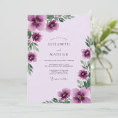 Lavender Graceful Watercolor Wedding Kaart (Staand voorkant)