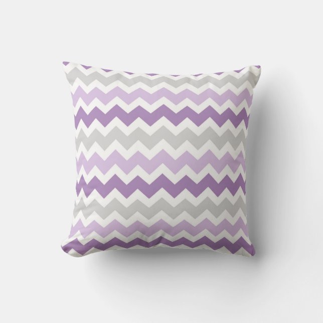 Lavender Gray Chevron Decorative Pillow Kussen (Voorkant)