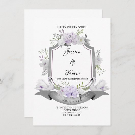 Lavender Gray Crest Swan Weddenschap (Voorkant / Achterkant)