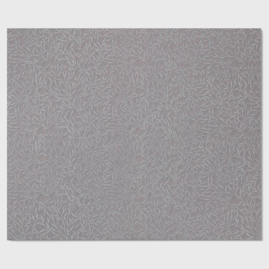 Lavender Gray Embossed Leaf Vines Cadeaupapier (Vlak)