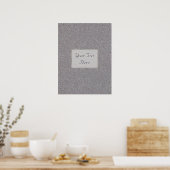 Lavender Gray Embossed Leaf Vines Poster (Keuken)
