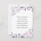 Lavender & Gray Floral Table Number Seating Kaart (Achterkant)