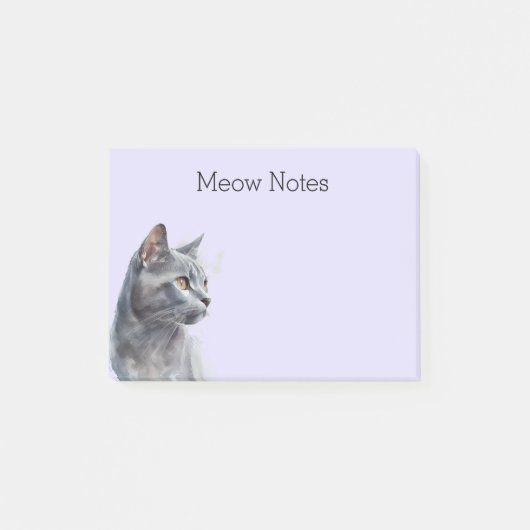 Lavender Gray Kitty Cat Post-it® Notes (Voorkant)