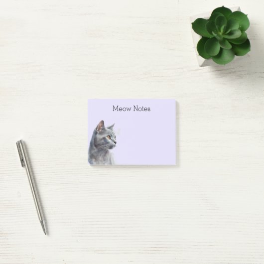 Lavender Gray Kitty Cat Post-it® Notes (Kantoor)