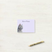 Lavender Gray Kitty Cat Post-it® Notes (Op bureau)