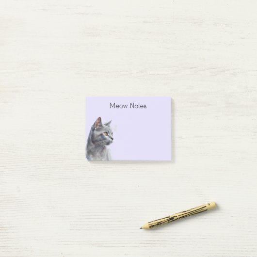 Lavender Gray Kitty Cat Post-it® Notes (Op bureau)