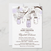 Lavender & Gray Mason Jars Baby shower Uitnodiging (Voorkant)