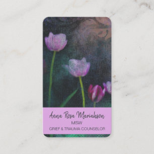 *~* Lavender Gray Tulip Shabby  Grunge Pink Visitekaartje