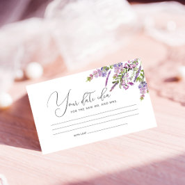 Lavender Green Boho Date Jar Enclosure Card Informatiekaartje